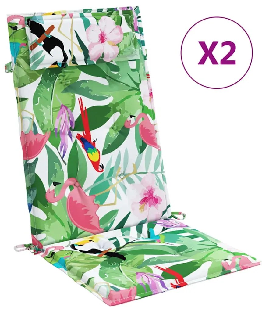 vidaXL Μαξιλάρια Καρέκλας με Ψηλή Πλάτη 2 τεμ. Πολύχρωμα Ύφασμα Oxford