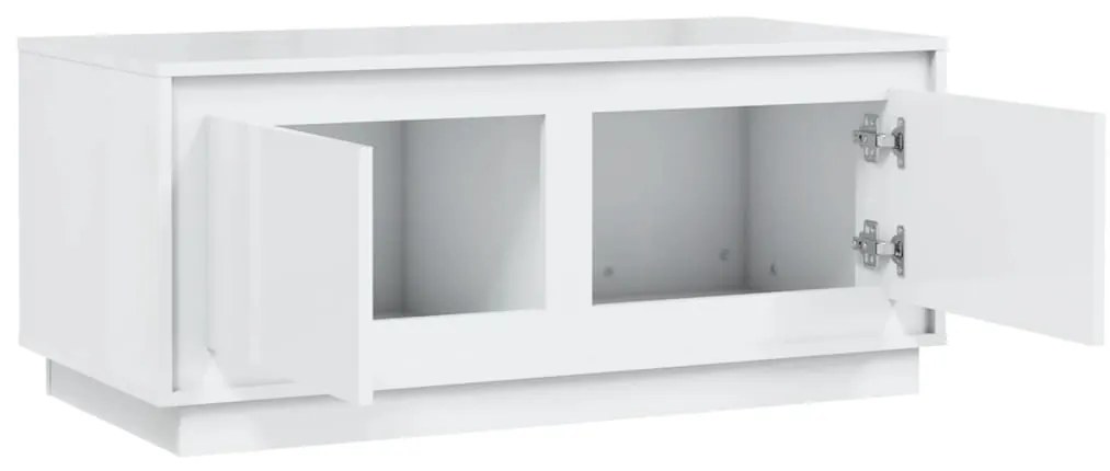 vidaXL Τραπεζάκι Σαλονιού Γυαλ. Λευκό 102x50x44 εκ. Επεξεργ. Ξύλο