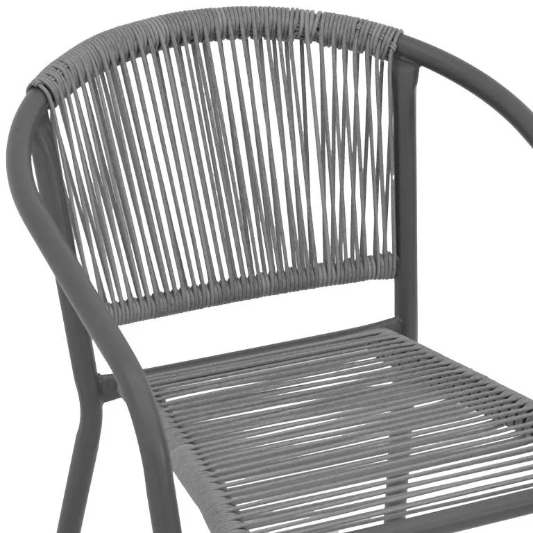Καρέκλα Lindaria στοιβαζόμενη μέταλλο-pe rattan ανθρακί 54x63x74 εκ. 54x63x74 εκ.