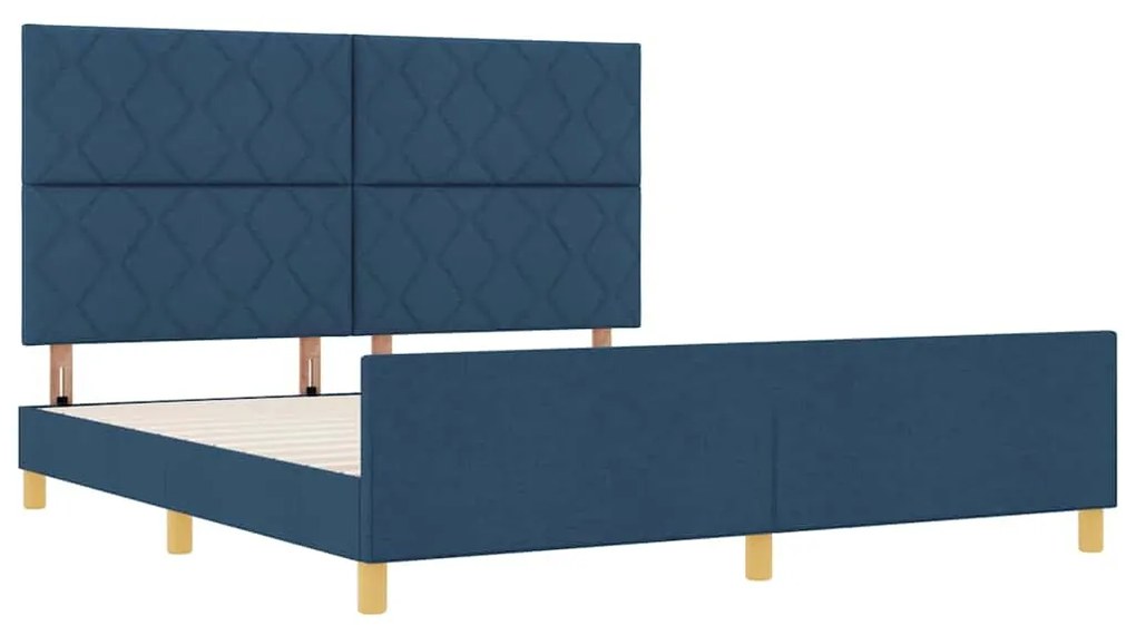 vidaXL Σκελετός Κρεβατιού με κεφαλάρι Μπλε 180 x 200 cm ύφασμα
