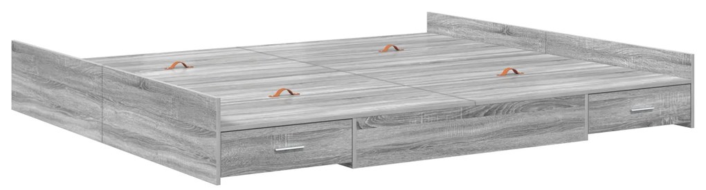 vidaXL Κρεβάτι με αποθηκευτικό χώρο Γκρι sonoma 200 x 200 cm