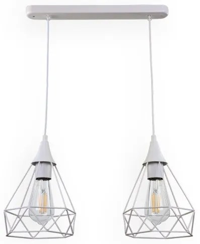 Κρεμαστό Φωτιστικό Οροφής 2XE27 Φ40 Inlight-4024-2-WH-RAIL-Λευκό 4024-2-WH-RAIL