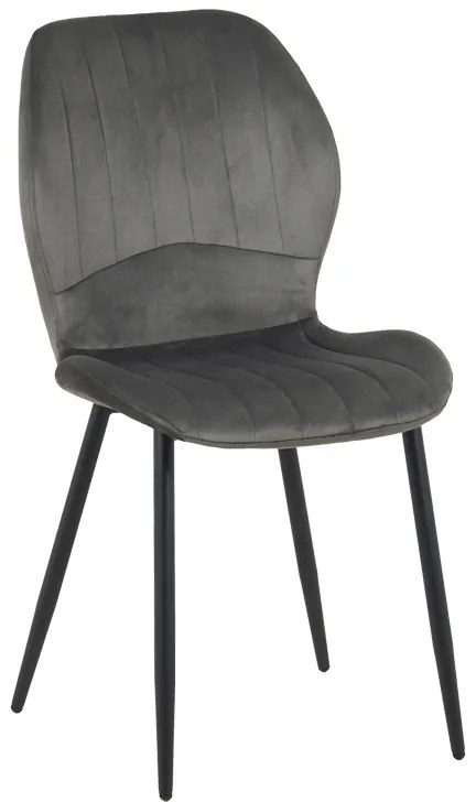 Καρέκλα Jelour pakoworld βελούδο σε ανθρακι απόχρωση 46.5x60x84εκ