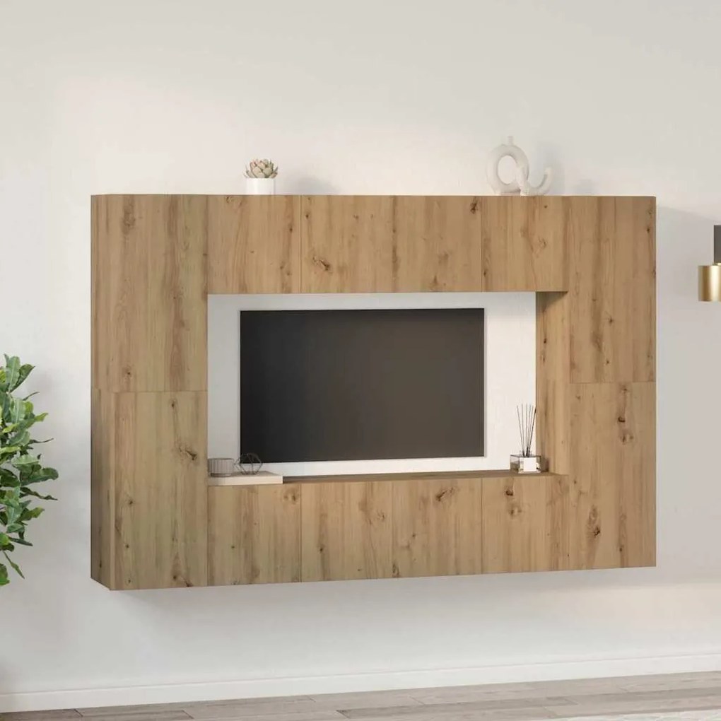 vidaXL Σετ επίπλου τηλεόρασης 8 pcs artisan δρυς 60 x 30 x 30 cm