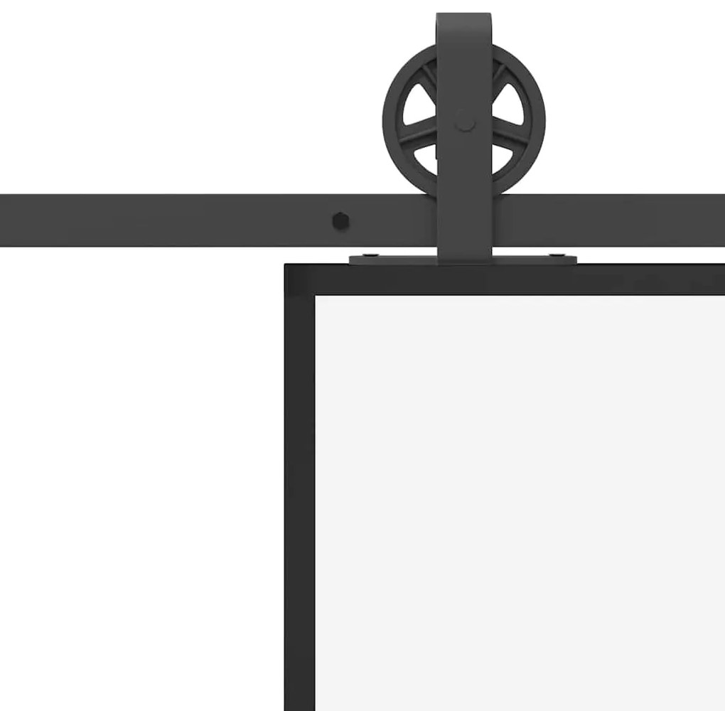 vidaXL Συρόμενη πόρτα με σετ υλικού 102x205 cm ESG Γυαλί&Αλουμίνιο