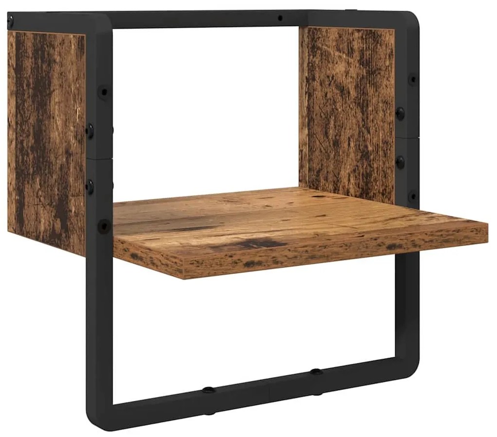 vidaXL Σετ ραφιών τοίχου με ράφι 4 pcs Παλιό Ξύλο 65 x 25 x 30 cm