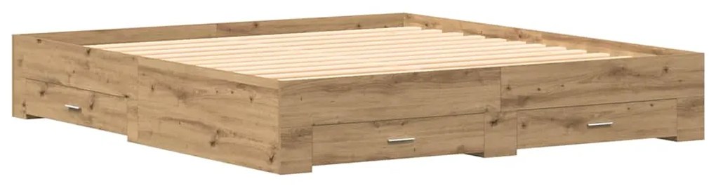 vidaXL Κρεβάτι με Συρτάρια με συρτάρι artisan δρυς 180 x 200 cm