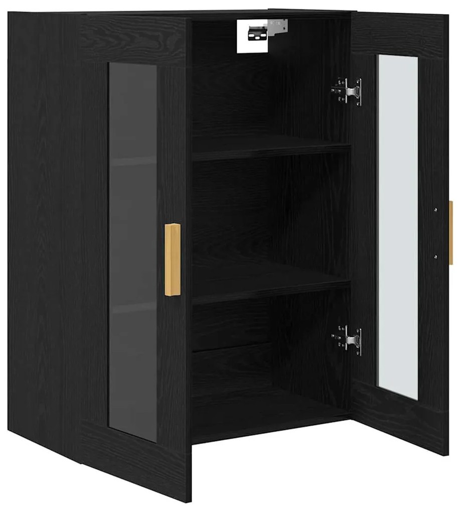 vidaXL Ντουλάπα Τοίχου Επιτοίχιο Μαύρη Οξυά 69,5 x 34 x 90 εκ.