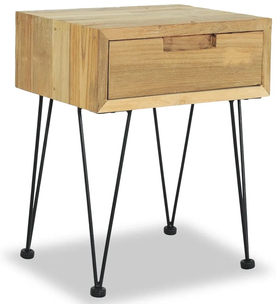 vidaXL Κομοδίνο 40 x 30 x 50 εκ. από Μασίφ Ξύλο Teak