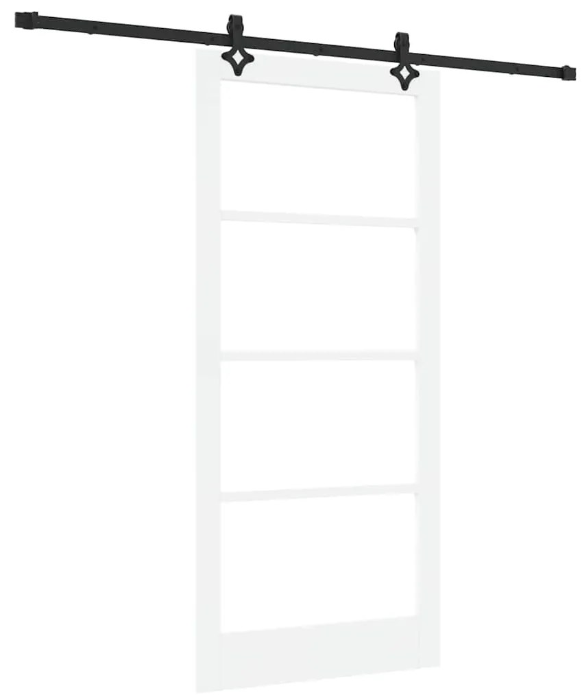 vidaXL Συρόμενη Πόρτα Χειροκίνητος Λευκό 93 x 202 cm Ξύλο και μέταλλο