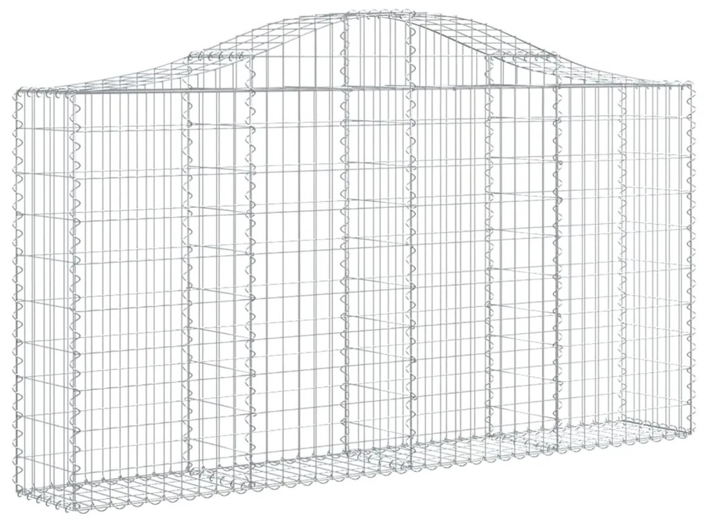 Συρματοκιβώτια Τοξωτά 10 τεμ. 200x30x100/120 εκ. Γαλβαν. Ατσάλι - Ασήμι