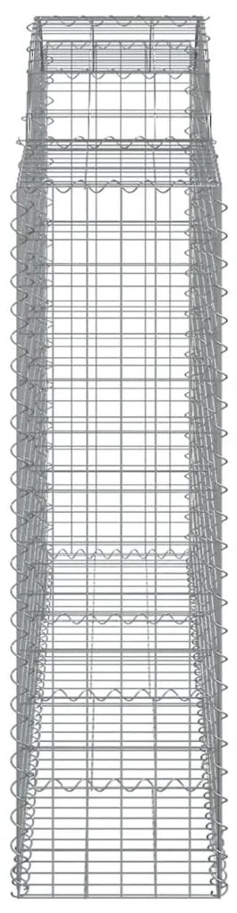 Συρματοκιβώτια Τοξωτά 25 τεμ. 200x50x140/160 εκ. Γαλβαν. Ατσάλι - Ασήμι