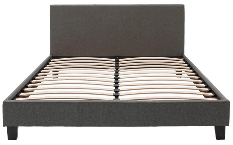 Κρεβάτι Nevil pakoworld 150x200 με ύφασμα χρώμα ανθρακί
