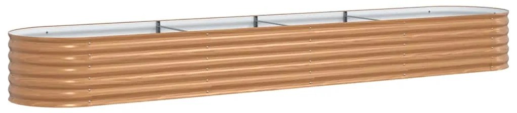 vidaXL Υπερυψωμένη Ζαρντινιέρα Καφέ 400 x 80 x 44 cm Ατσάλι