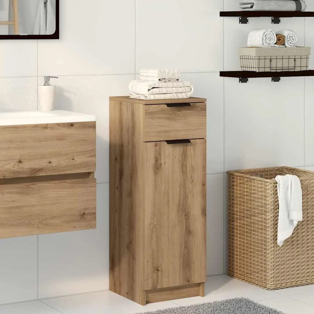 vidaXL Ντουλάπι Μπάνιου με συρτάρι artisan δρυς 32 x 34 x 90 εκ