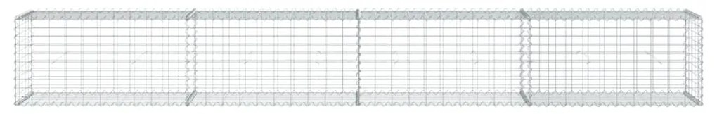 Συρματοκιβώτιο με Κάλυμμα 400x50x50 εκ. από Γαλβανισμένο Χάλυβα - Ασήμι