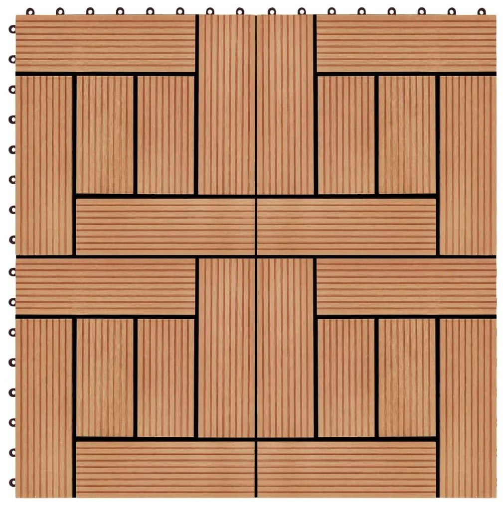 vidaXL Πλακάκια Deck 22 τεμ. Χρώμα Teak 30 x 30 εκ. 2 μ² από WPC