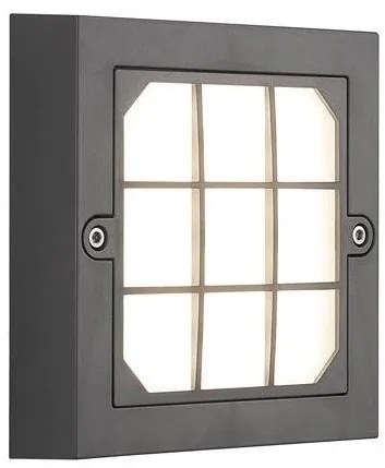 Απλίκα Φωτιστικό Τοίχου LED 6W 3CCT IP65 Πλέγμα 13,5x13,5cm Senario Pro Eurolamp-145-52122-Γκρι 145-52122