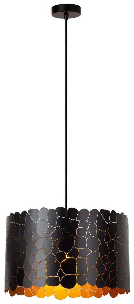Φωτιστικό Κρεμαστό Lucide 21434-40-30 ALMELO Μαύρο Ματ (Black Mat)|Χρυσό Χρώμα (Gold Coloured)