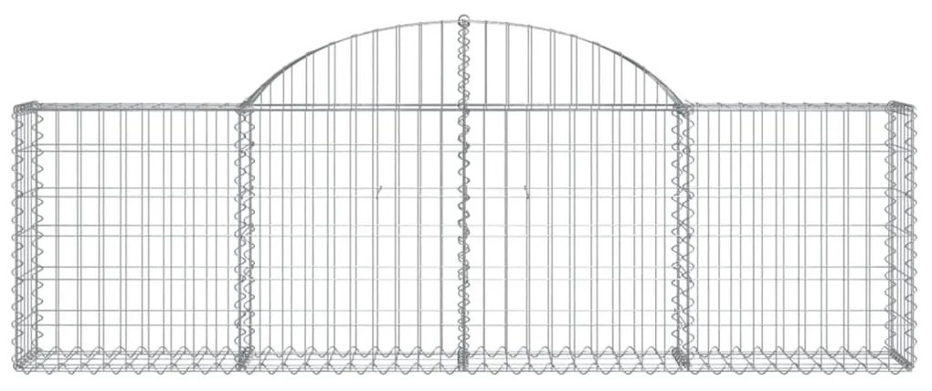 Συρματοκιβώτια Τοξωτά 3 τεμ. 200x30x60/80 εκ. Γαλβαν. Ατσάλι - Ασήμι