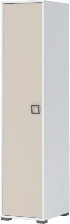 Γκαρνταρόμπα Riddle 1D-Λευκό-Sand - 44.00Χ56.00Χ198.00cm