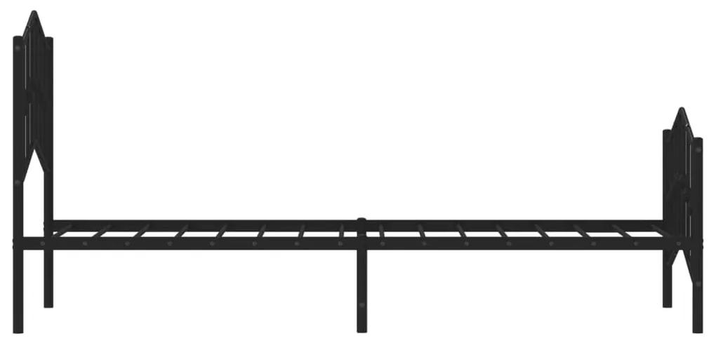 vidaXL Πλαίσιο Κρεβατιού με Κεφαλάρι/Ποδαρικό Μαύρο 90x190 εκ. Μέταλλο