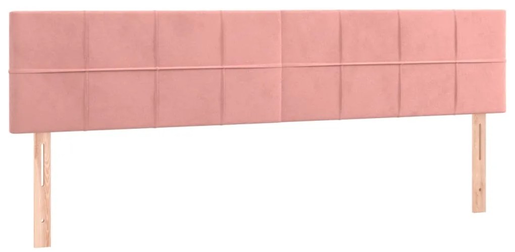 vidaXL Κρεβάτι Boxspring με Στρώμα Ροζ 180x200 εκ. Βελούδινο