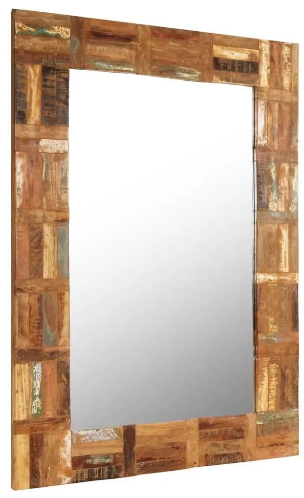Καθρέφτης Τοίχου 60 x 90 εκ. από Μασίφ Ανακυκλωμένο Ξύλο - Καφέ
