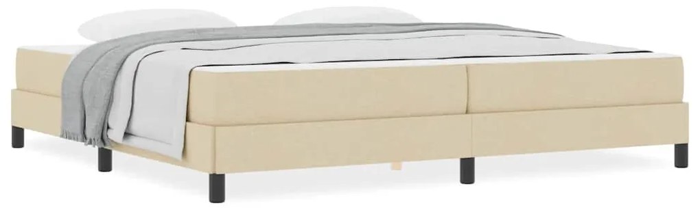 vidaXL Κρεβάτι με ελατήρια με στρώμα Κρεμ 200 x 200 cm ύφασμα