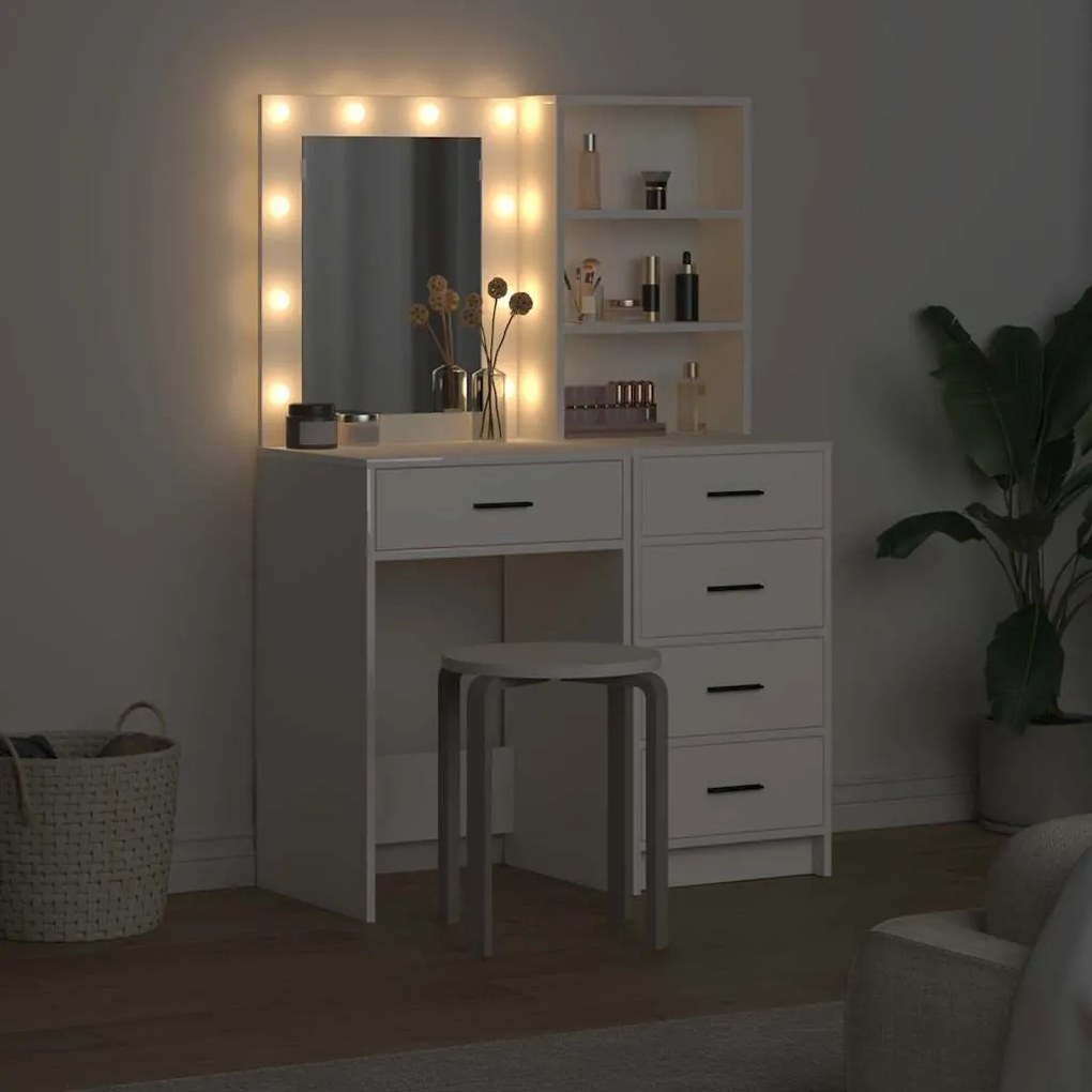 vidaXL Τραπέζι περιποίησης με συρτάρι 2 pcs Λευκό 50 x 41 x 135 εκ