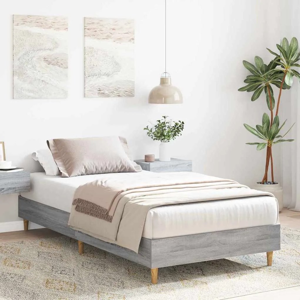 vidaXL Σκελετός Κρεβατιού Γκρι sonoma 90 x 200 cm Επεξεργασμένο ξύλο