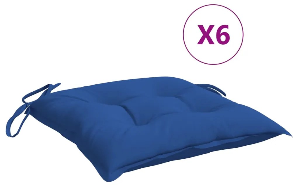 vidaXL Μαξιλάρια Καρέκλας Κήπου 6 τεμ. Μπλε 50x50x7 εκ. Oxford Ύφασμα