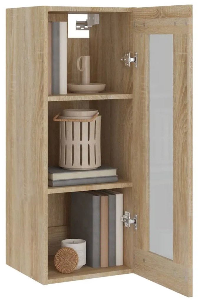 vidaXL Ντουλάπι Τοίχου Κρεμαστό Sonoma Δρυς 34,5x34x90 εκ.