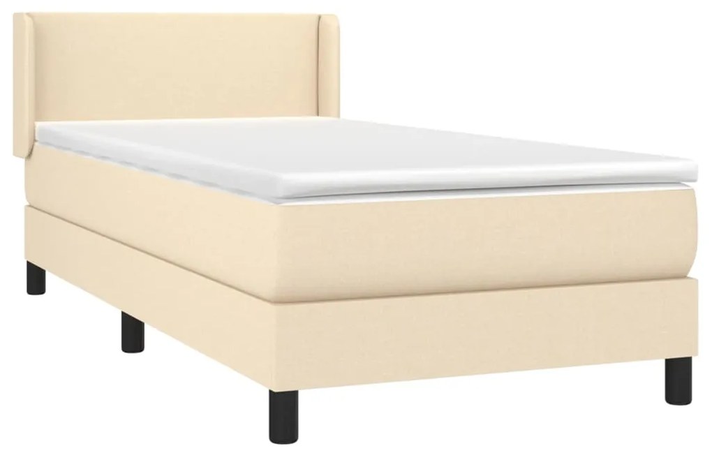 ΚΡΕΒΑΤΙ BOXSPRING ΜΕ ΣΤΡΩΜΑ ΚΡΕΜ 90X190 ΕΚ.ΥΦΑΣΜΑΤΙΝΟ 3129518