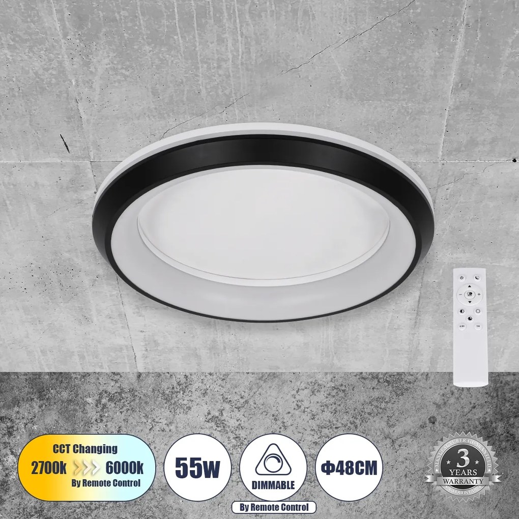 MELINA 61040 Πλαφονιέρα Οροφής Κύκλος LED CCT 55W 6376lm 120° AC 220-240V