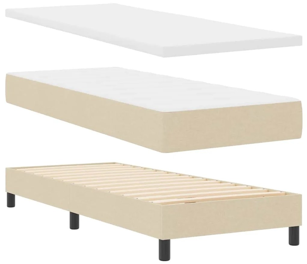 vidaXL Κρεβάτι box spring με στρώμα με στρώμα Κρεμ 80 x 200 cm