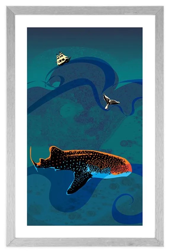 Αφίσα με παρπαστού Η ζωή κάτω από τη θάλασσα - 30x45 black