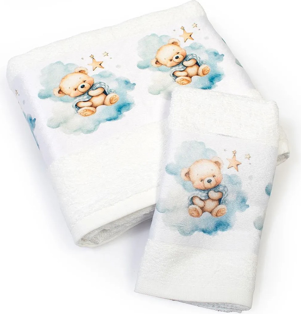 Παιδικές Πετσέτες (Σετ 2τμχ) Dimcol Bear 302 White