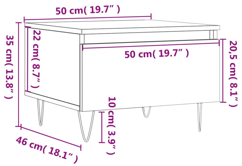 ΤΡΑΠΕΖΑΚΙΑ ΣΑΛΟΝΙΟΥ 2 ΤΕΜ. ΓΥΑΛ. ΛΕΥΚΟ 50X46X35 ΕΚ. ΕΠΕΞ. ΞΥΛΟ 830865