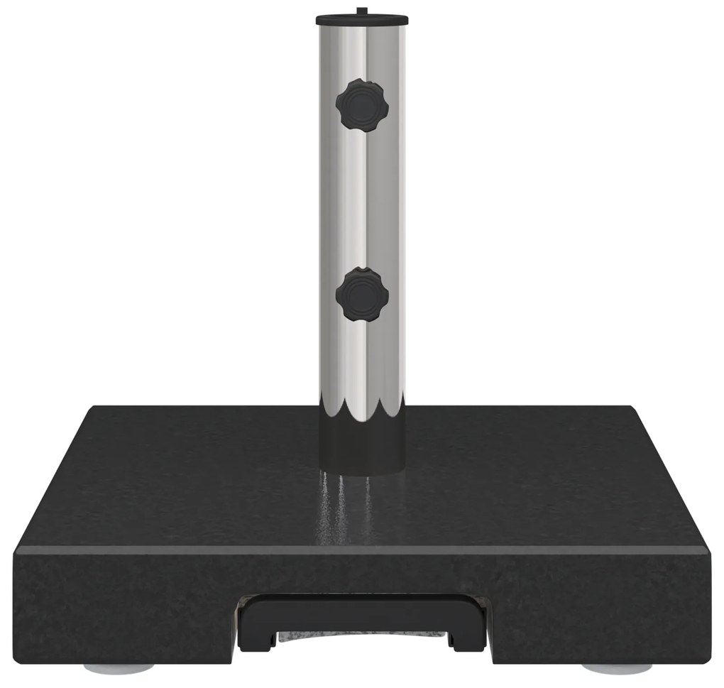 vidaXL Βάση Ομπρέλας με Ρόδες Μαύρη Γρανίτη 29 kg, Τετράγωνη