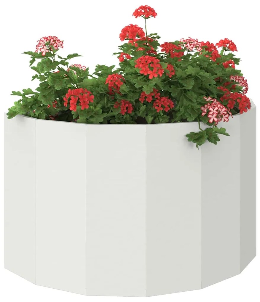 vidaXL Γλάστρα Λευκό 90 x 45 x 50 εκ. Ατσάλι