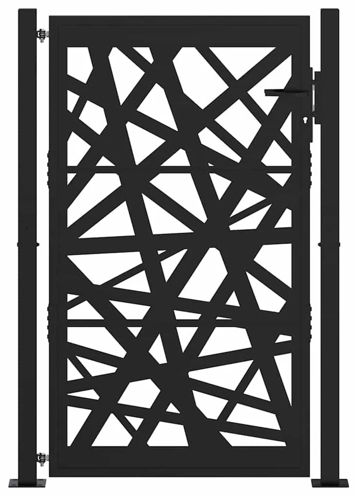 vidaXL Garden Gate Μαύρη 105x155 cm Σχέδιο Ατσάλινο Φωτιστικό