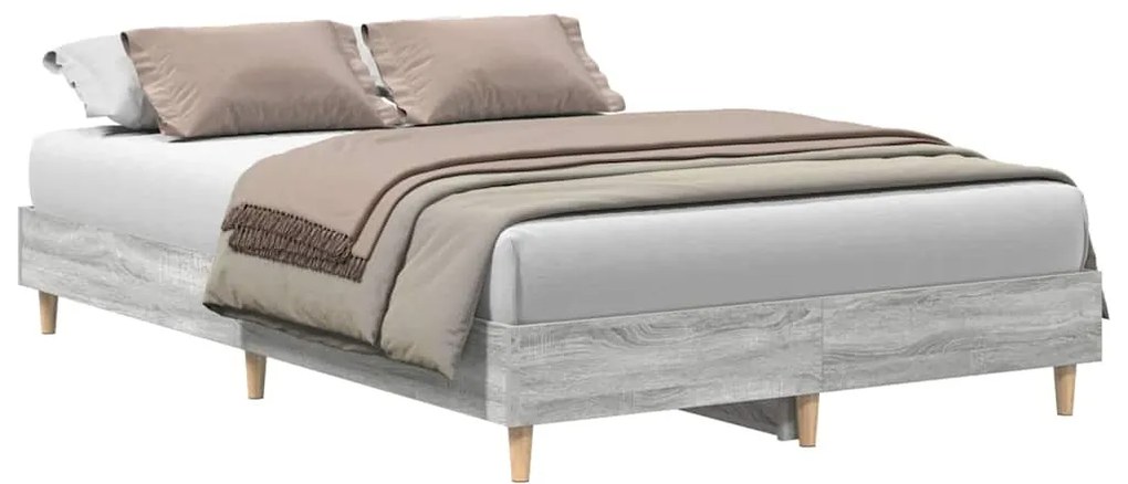 vidaXL Σκελετός Κρεβατιού Γκρι sonoma 120 x 190 cm Επεξεργασμένο ξύλο