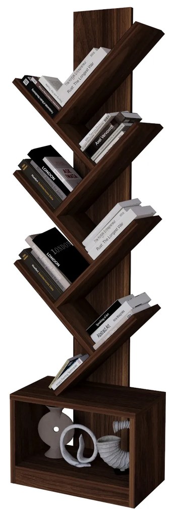 Βιβλιοθήκη ArteLibre BADRU Καρυδί Μοριοσανίδα 40x19.5x150cm-14870090