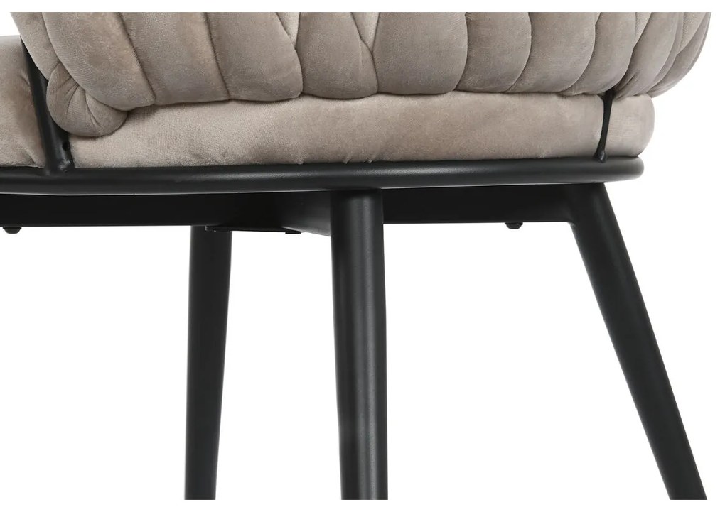 Καρέκλα DKD Home Decor Μαύρο Μπεζ 60 x 66 x 84 cm 66 x 60 x 84 cm