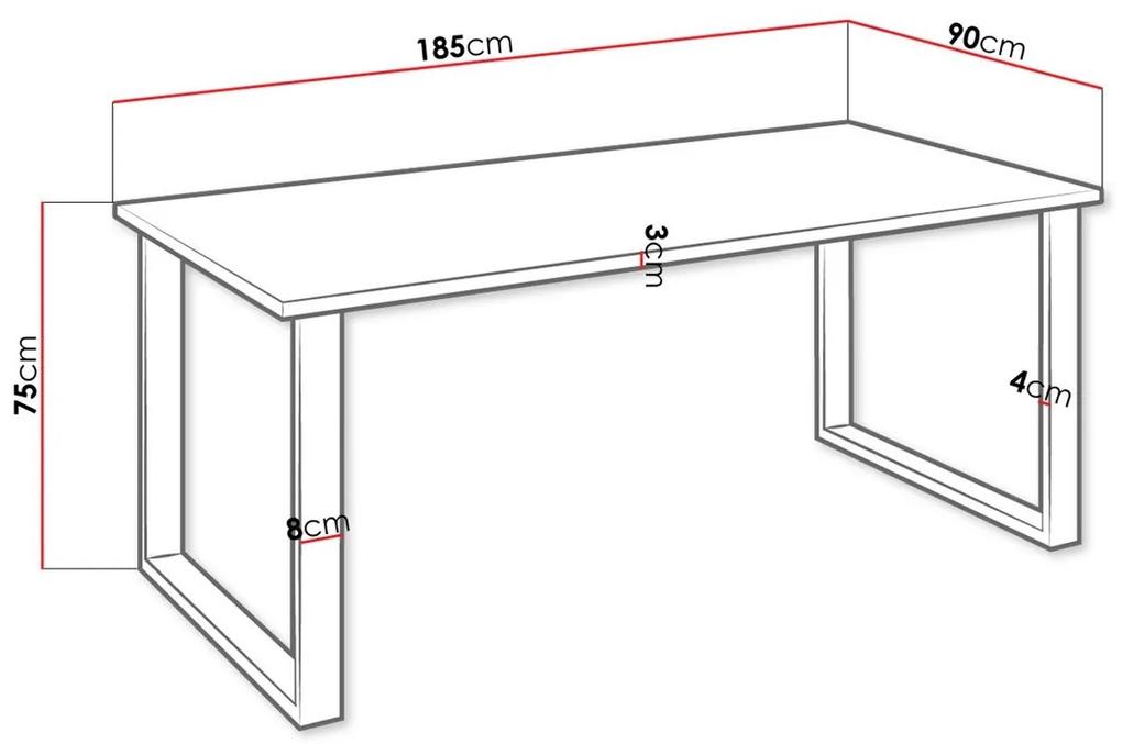Τραπέζι Tucson 139, Artisan βελανιδιά, Μαύρο, 75x90x185cm, 54 kg, Πλαστικοποιημένη μοριοσανίδα, Μέταλλο | Epipla1.gr