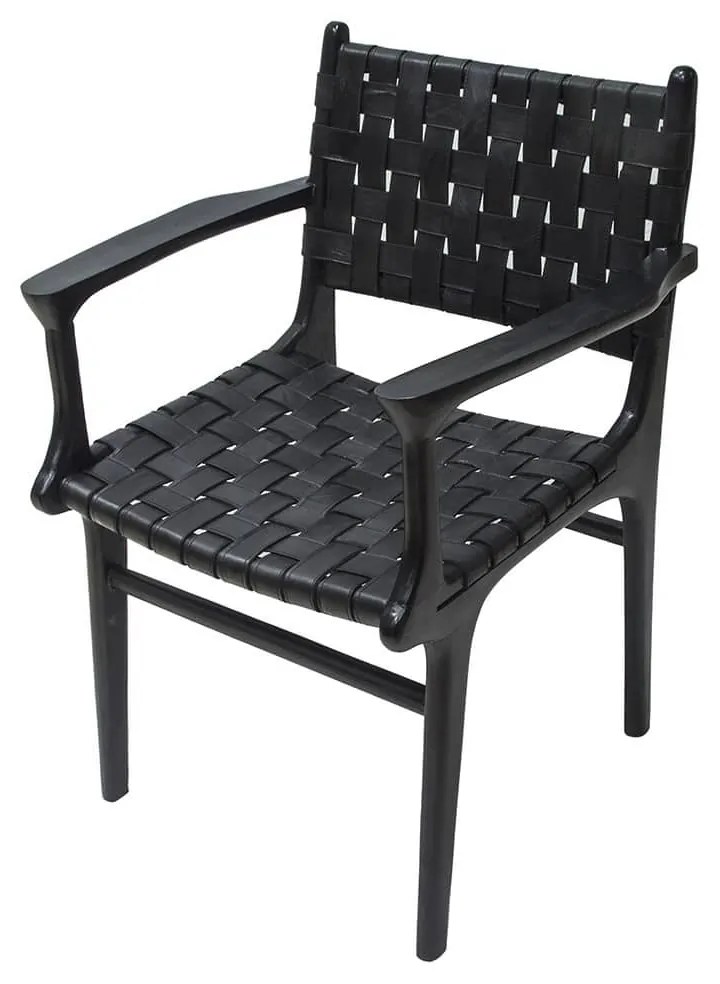 Chair S Line με μπράτσα και δέρμα SS774-0071