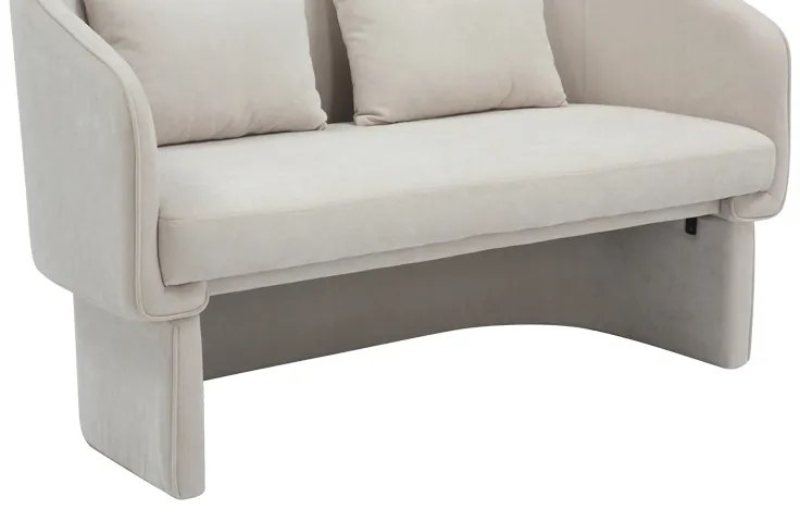 Καναπές διθέσιος Playmob pakoworld ύφασμα σε μπεζ απόχρωση 128x65x79εκ