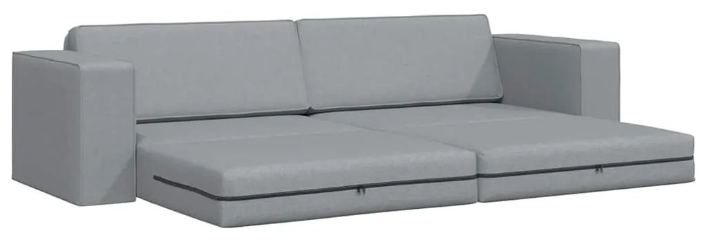 vidaXL Καναπέ-Κρεβάτι Ανοιχτό γκρι 245 x 78 x 77 εκ. ύφασμα
