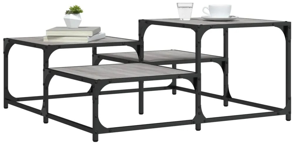 vidaXL Τραπεζάκι Σαλονιού Γκρι Sonoma 87,5x87,5x40 εκ. Επεξεργ. Ξύλο
